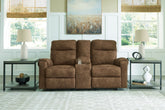 Sectionals for Less - Ashley Furniture - Edenwold Living Room - DBL Rec Loveseat w/Console / Brindle - 1380594