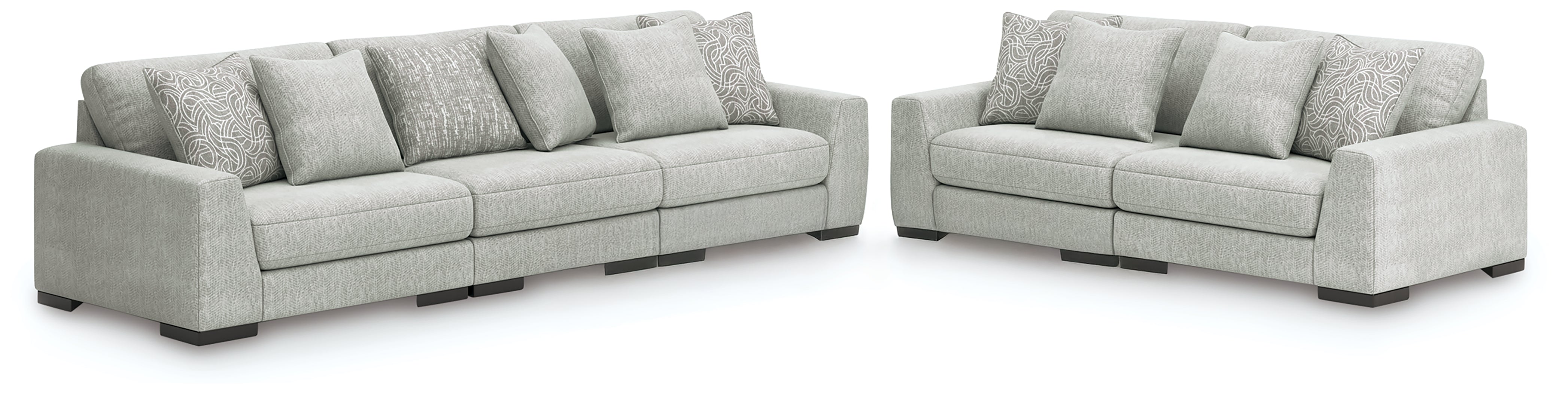 Sectionals for Less - Ashley Furniture - Regent Park 3-Piece Sectional Sofa and 2-Piece Sectional Loveseat - 3-Piece Sectional Sofa and 2-Piece Sectional Loveseat / Pewter - 14404U4