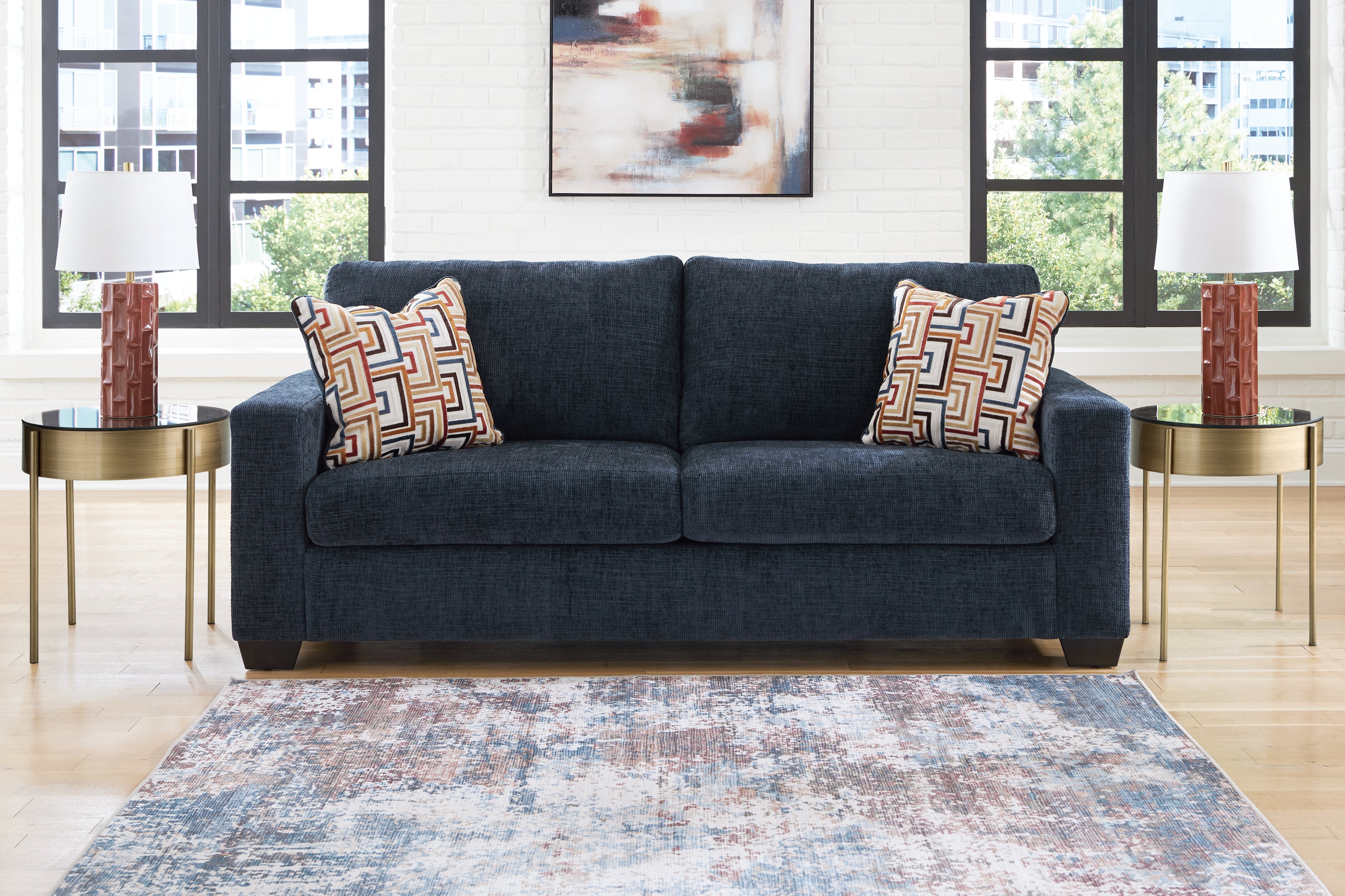 Sectionals for Less - Ashley Furniture - Aviemore Living Room - Queen Sofa Sleeper / Ink - 2430339