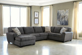 Sectionals for Less - Ashley Furniture - Ambee Sectional - RAF 3-Piece Sectional with Chaise / Slate - 28620S1