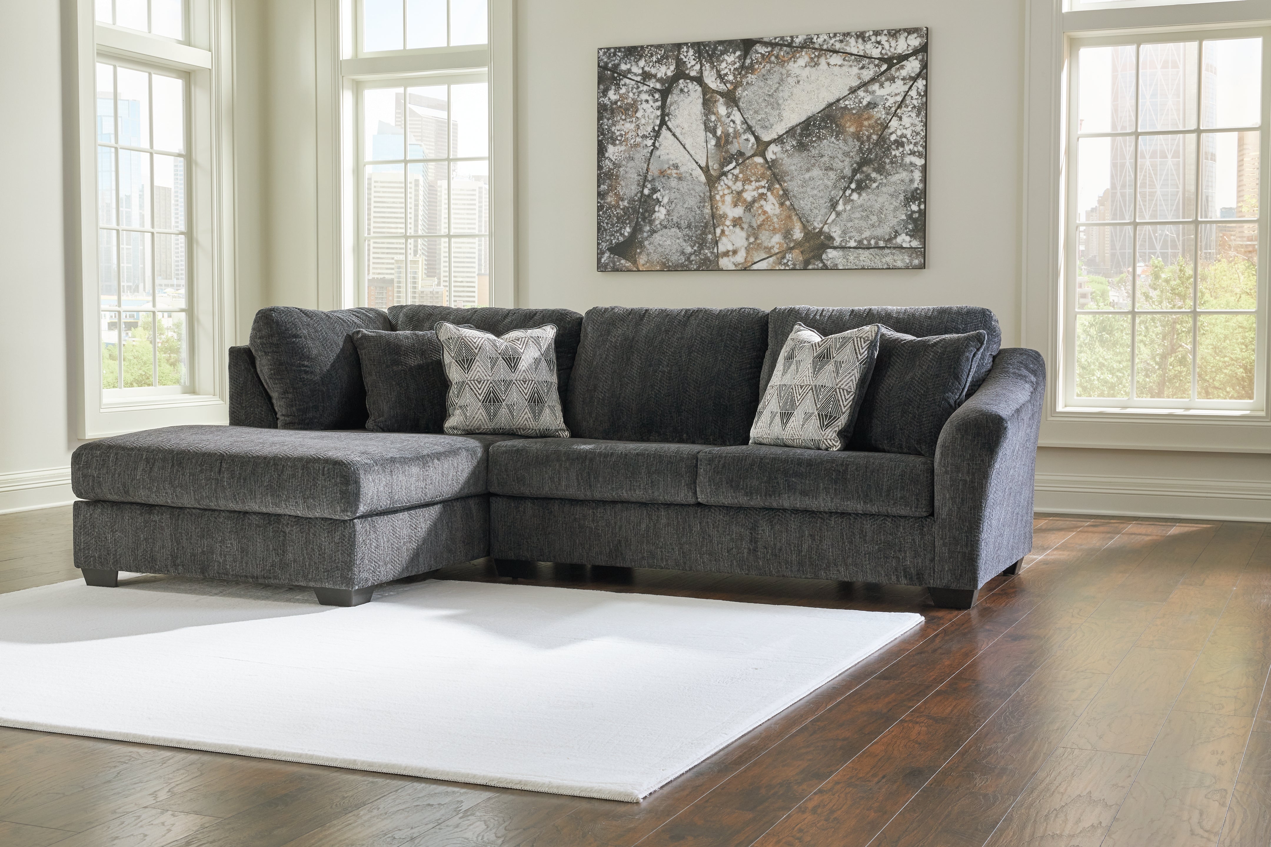 Sectionals for Less - Ashley Furniture - Biddeford Sectional - RAF 2-Piece Sectional with Chaise / Shadow - 35504S1