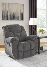 Sectionals for Less - Ashley Furniture - Foreside Living Room - DBL Rec Loveseat w/Console / Charcoal - 3810494