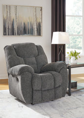 Sectionals for Less - Ashley Furniture - Foreside Living Room - DBL Rec Loveseat w/Console / Charcoal - 3810494