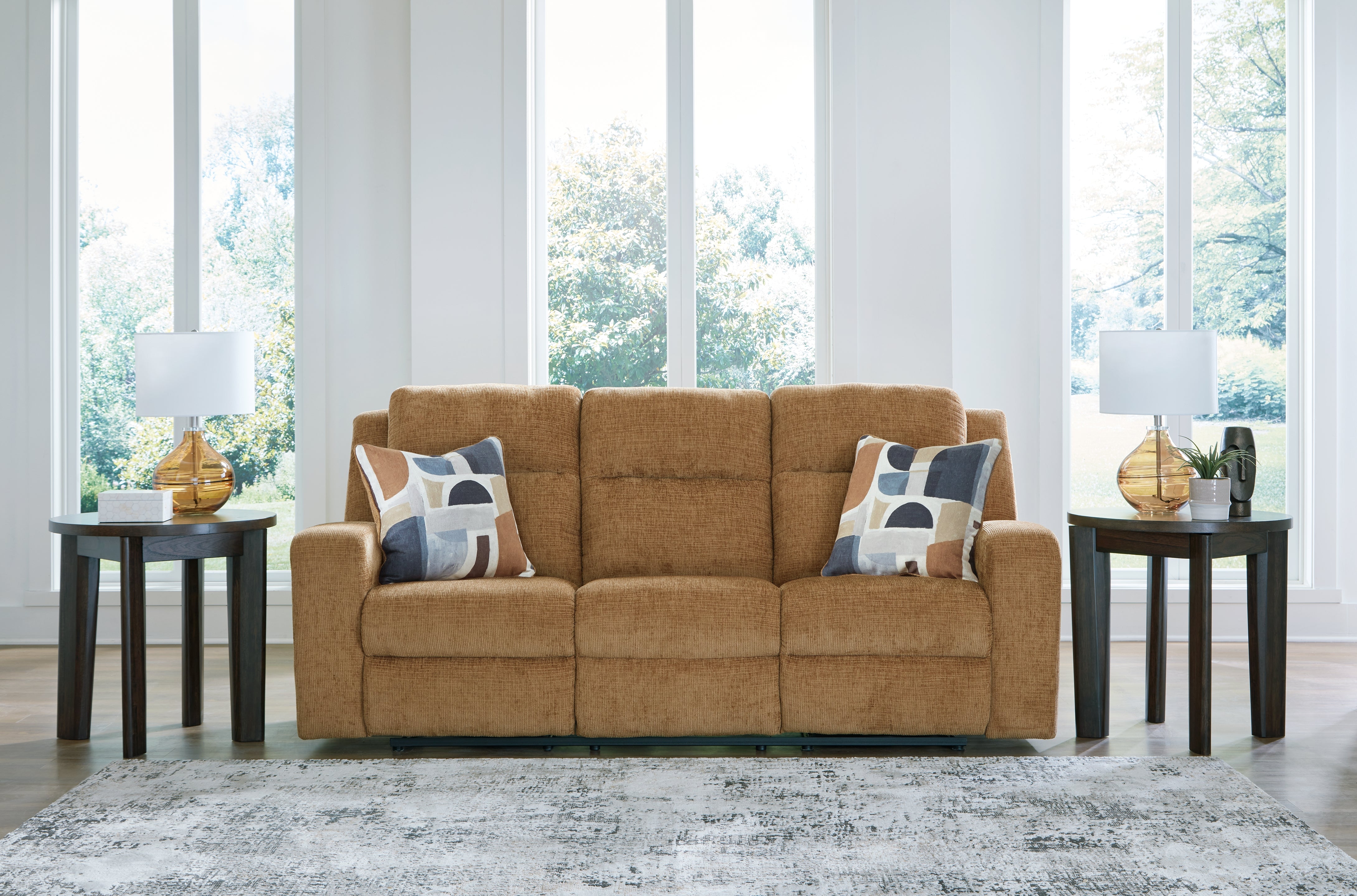 Sectionals for Less - Ashley Furniture - Kanlow Living Room - Reclining Sofa / Honey - 3860588