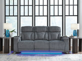 Sectionals for Less - Ashley Furniture - Studio Cave Living Room - PWR Recliner/ADJ Headrest / Steel - PC4980213