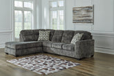 Sectionals for Less - Ashley Furniture - Lonoke Sectional - LAF 2-Piece Sectional with Chaise / Gunmetal - 50504S2