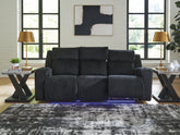 Sectionals for Less - Ashley Furniture - Forest Lake Living Room - PWR REC Loveseat/CON/ADJ HDRST / Black - PC6420218