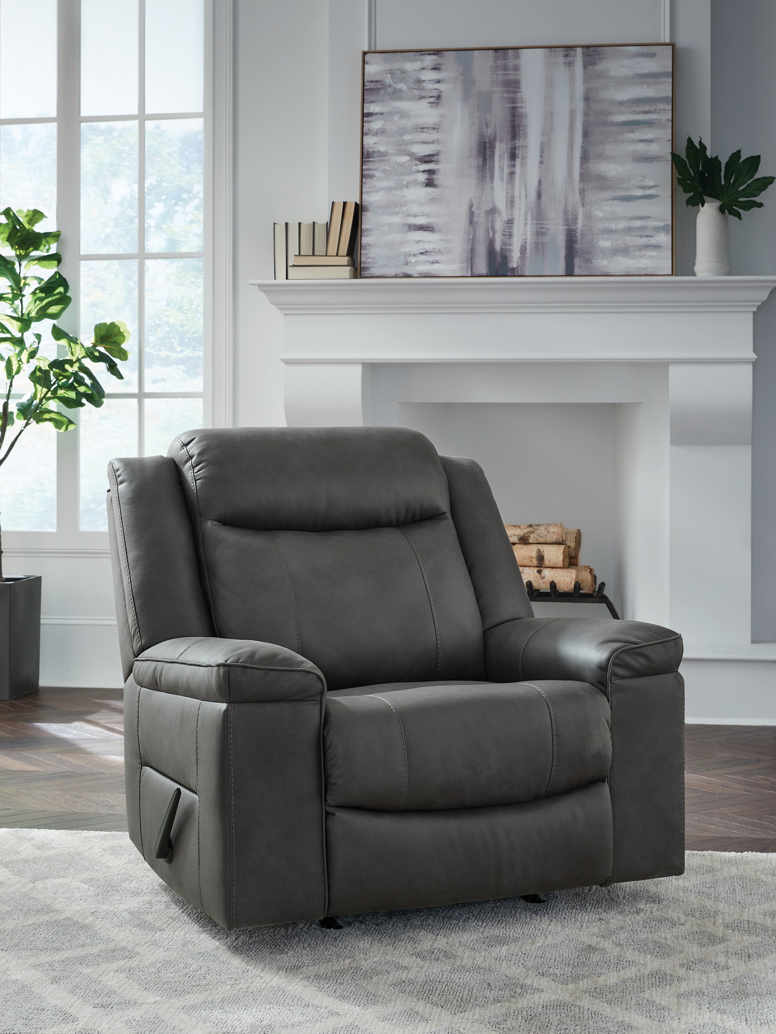 Sectionals for Less - Ashley Furniture - Status Check Living Room - Rocker Recliner / Shadow - PC6530725