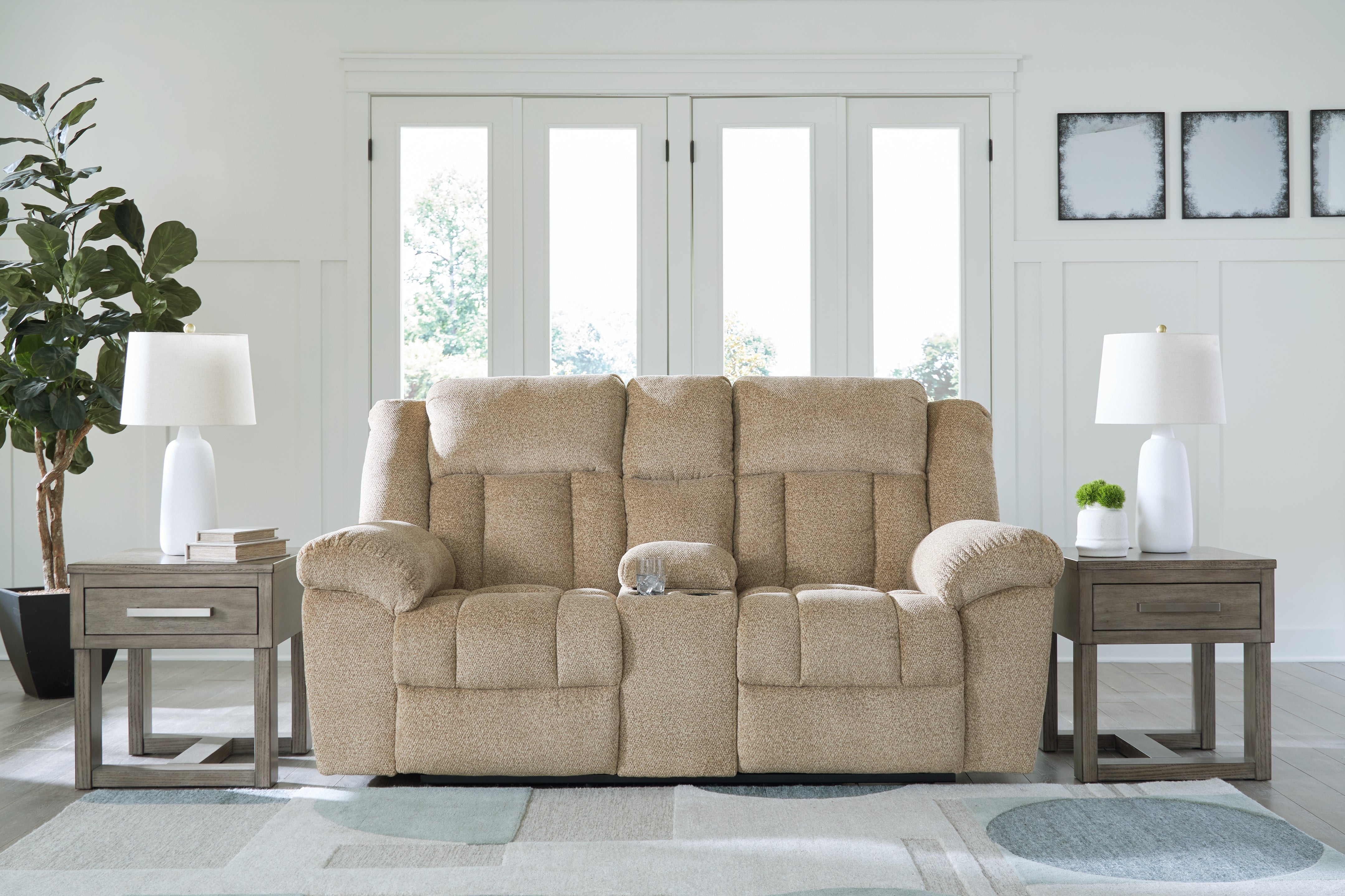 Sectionals for Less - Ashley Furniture - Tip-Off Living Room - PWR REC Sofa with ADJ Headrest / Wheat - 6930515