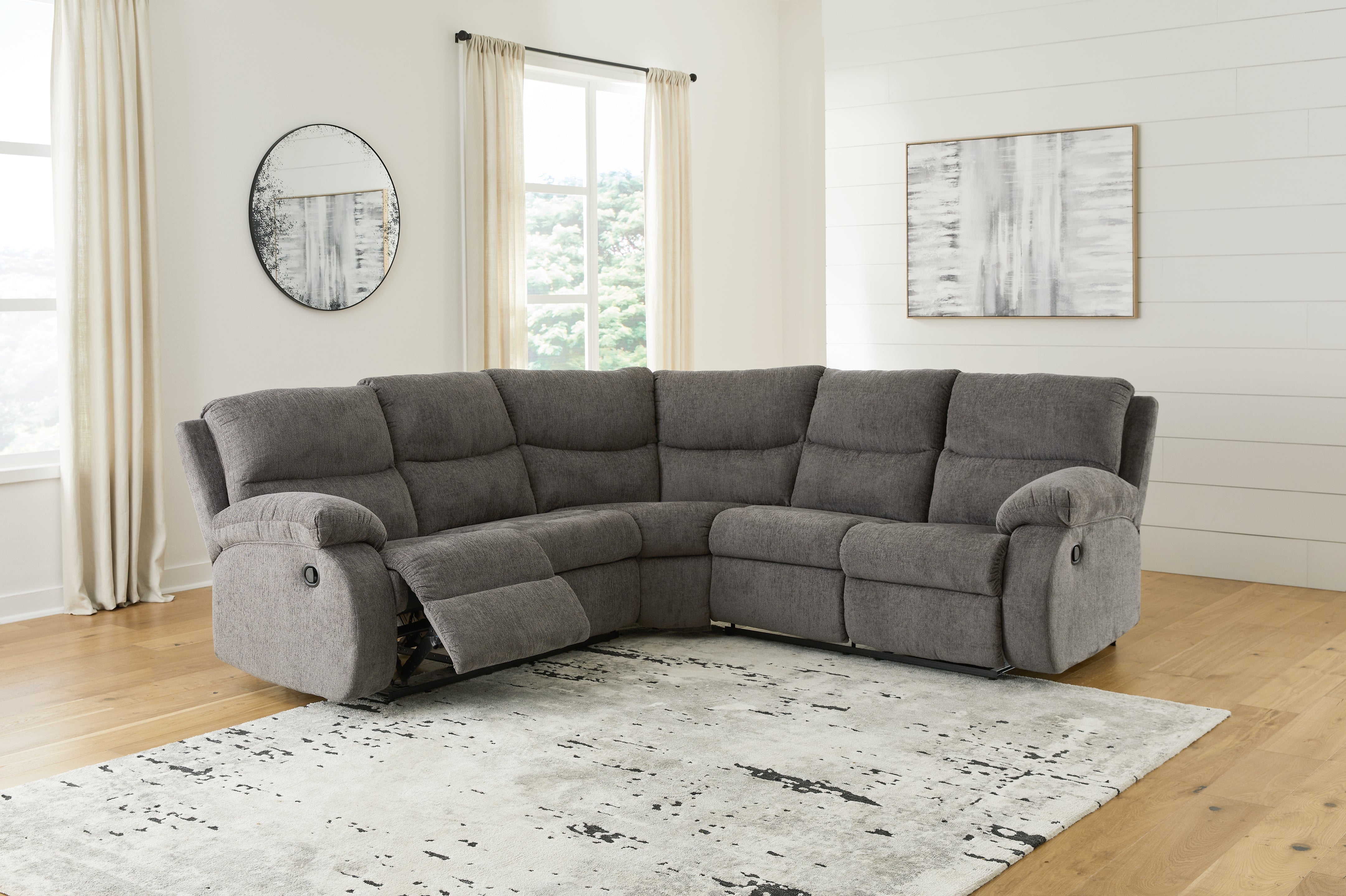 Sectionals for Less - Ashley Furniture - Museum Sectional - 2-Piece Reclining Sectional / Pewter - 81807S2