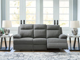 Sectionals for Less - Ashley Furniture - Side-Swipe Living Room - REC Sofa w/Drop Down Table / Charcoal - PC9140689