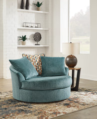 Sectionals for Less - Ashley Furniture - Laylabrook Living Room - Oversized Swivel Accent Chair / Teal - 9220621