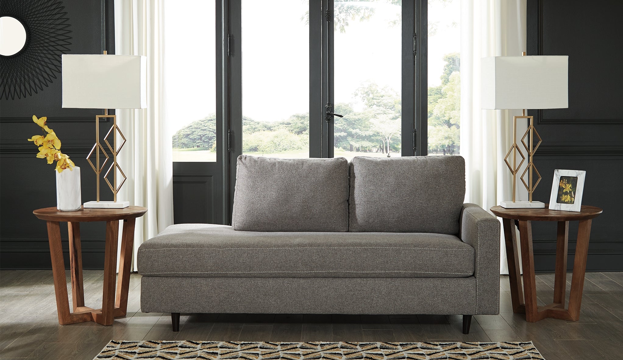 Sectionals for Less - Ashley Furniture - Lyman Living Room - RAF Corner Chaise / Graphite - 9330317