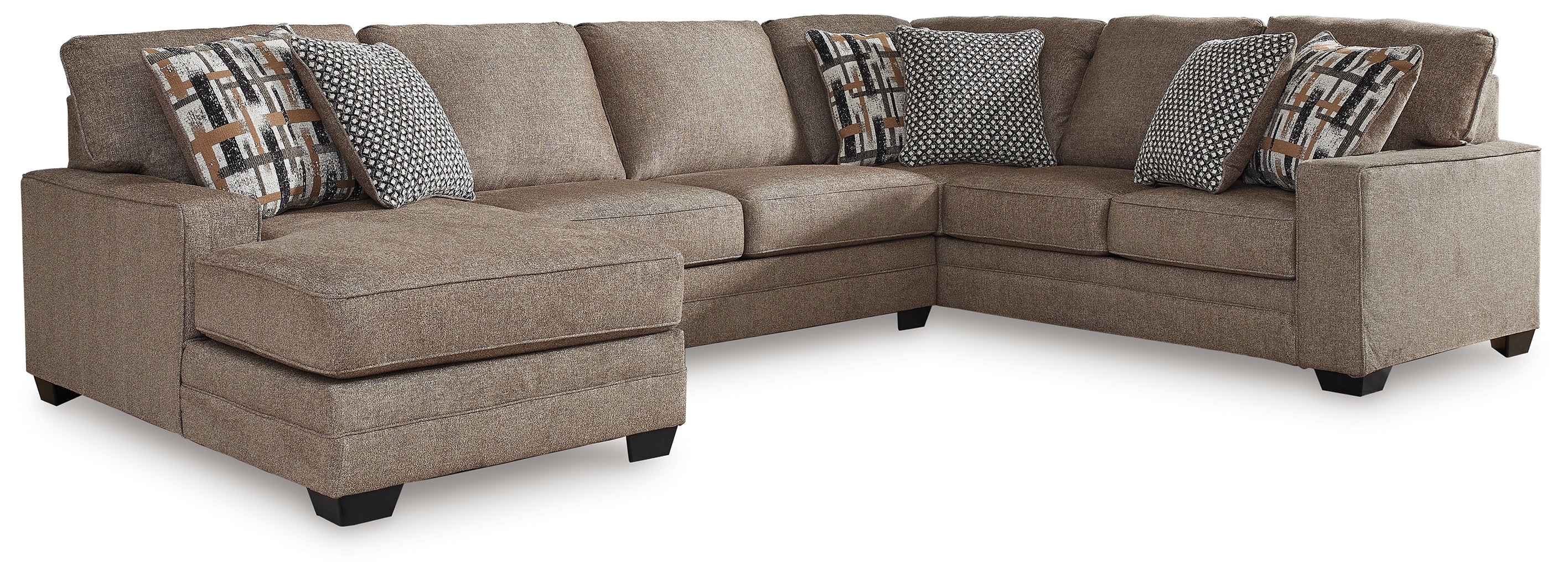 Sectionals for Less - Ashley Furniture - Cannonbrook Sectional - LAF 3-Piece Sectional with Chaise / Nutmeg - 98201S2