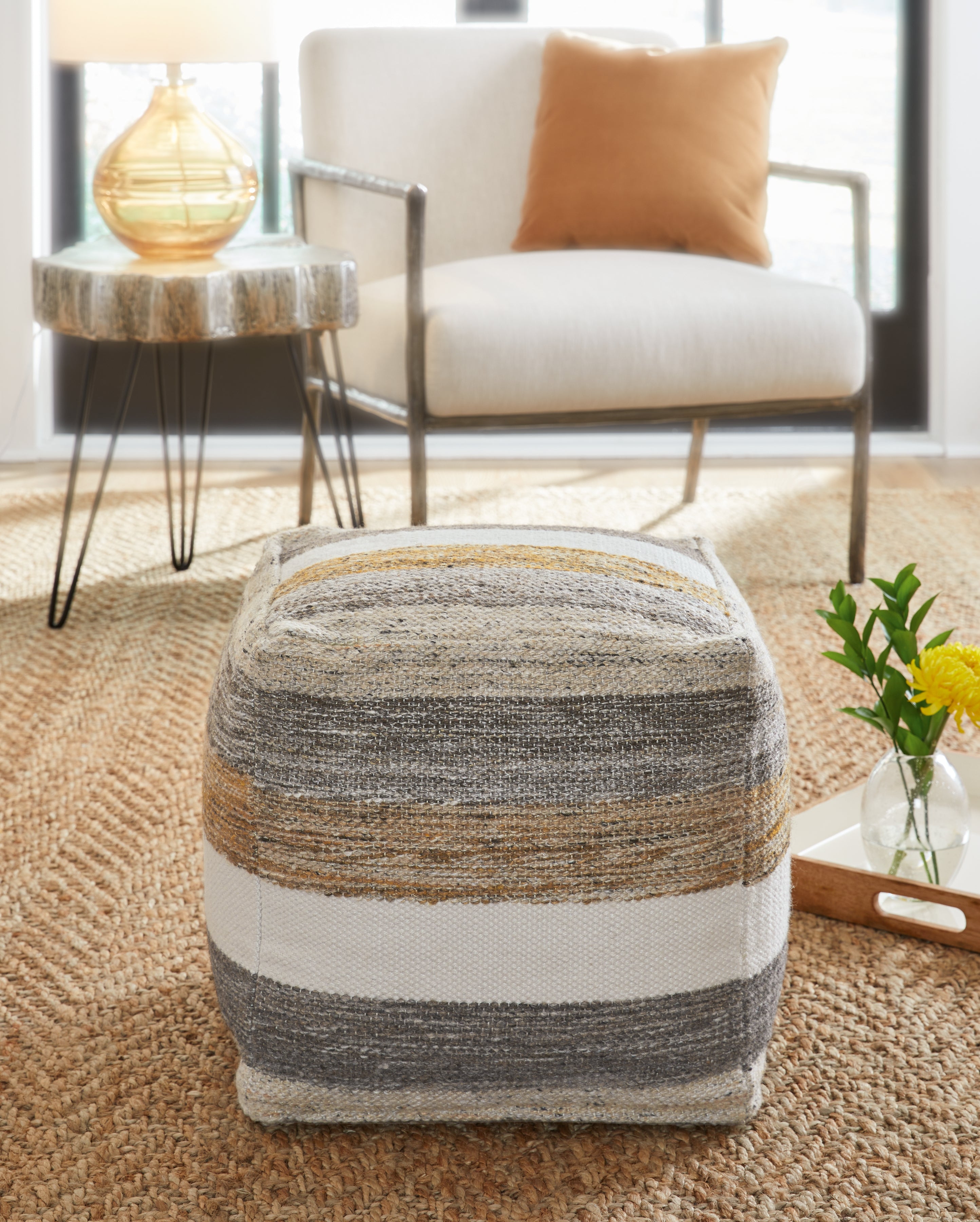 Sectionals for Less - Ashley Furniture - Josalind Pouf - Pouf / Multi - A1000935