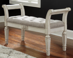 Sectionals for Less - Ashley Furniture - Realyn Accent Bench - Accent Bench / Antique White / 46"W x 16"D x 26"H - A3000157