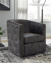 Sectionals for Less - Ashley Furniture - Brentlow Swivel Accent Chair - Swivel Accent Chair / Granite - A3000741
