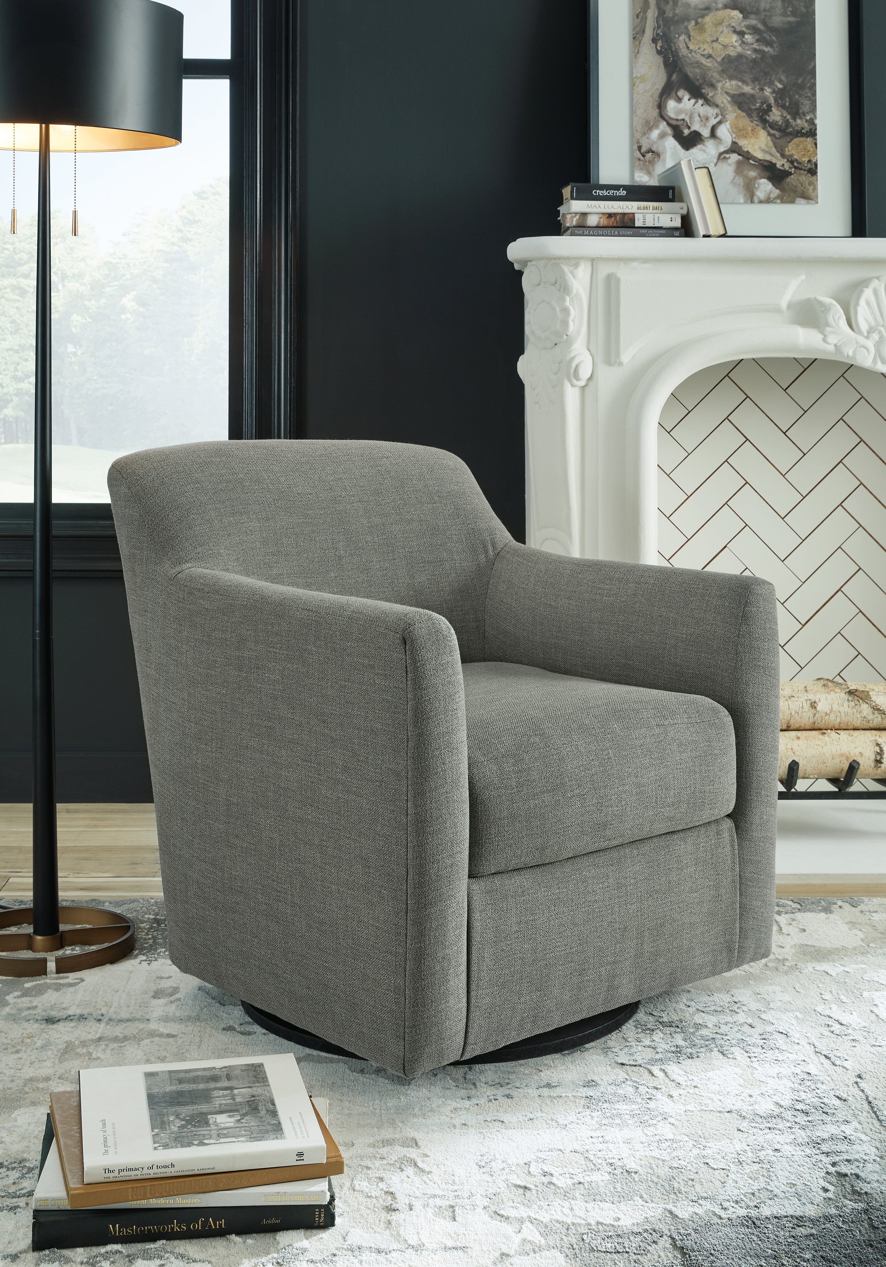 Sectionals for Less - Ashley Furniture - Bradney Swivel Accent Chair - Swivel Accent Chair / Fossil - A3000324