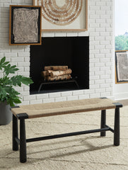 Sectionals for Less - Ashley Furniture - Acerman Accent Bench - Accent Bench / Black/Natural / 48"W x 16"D x 18"H - A3000684