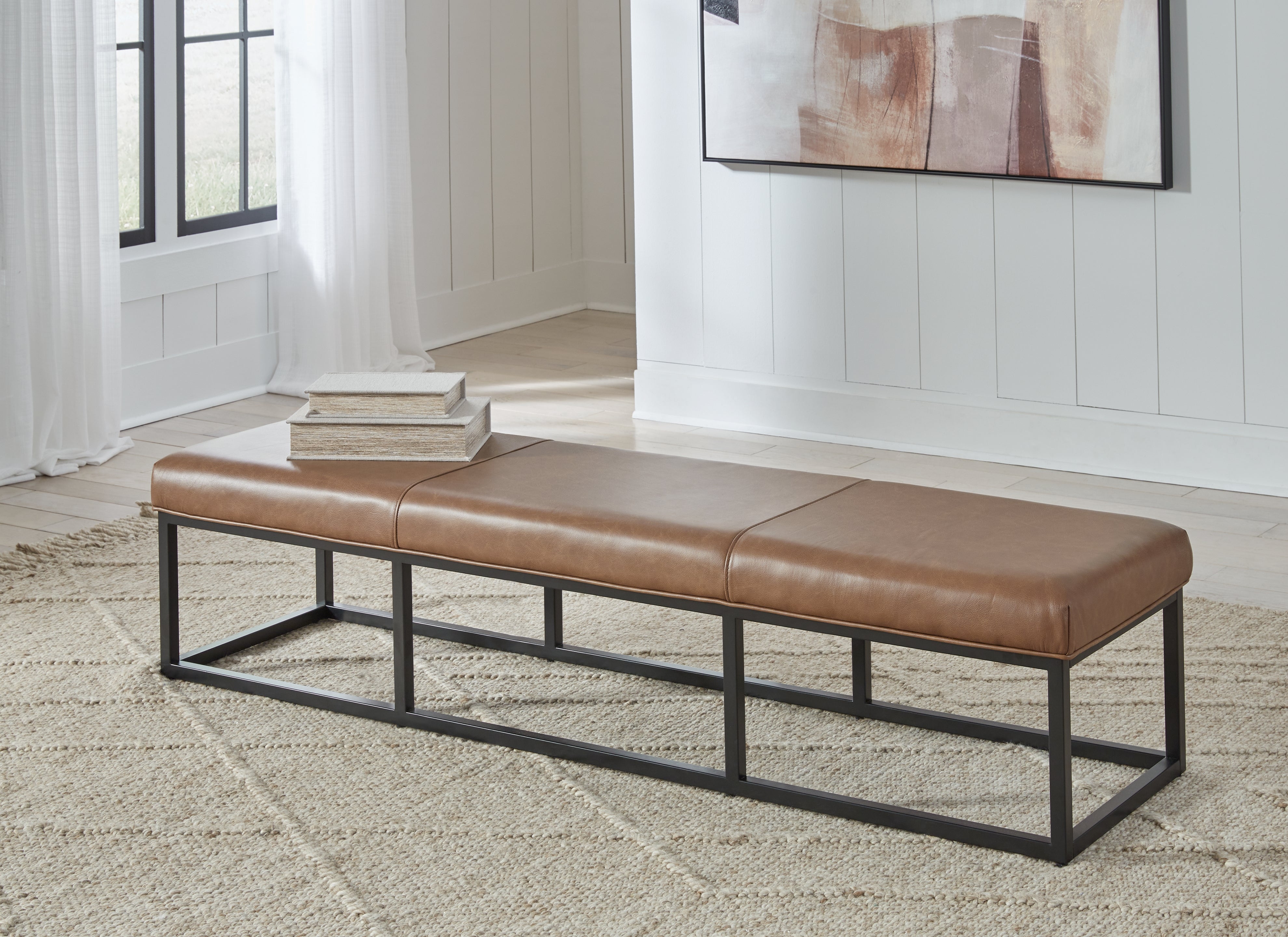 Sectionals for Less - Ashley Furniture - Joston Accent Bench - Accent Bench / Caramel / 71"W x 19"D x 16"H - A3000693