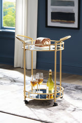 Sectionals for Less - Ashley Furniture - Wynora Bar Cart - Bar Cart / Gold - A4000099