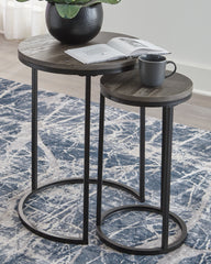 Sectionals for Less - Ashley Furniture - Briarsboro Accent Table (Set of 2) - Accent Table Set (Set of 2) / Black/Gray - A4000231