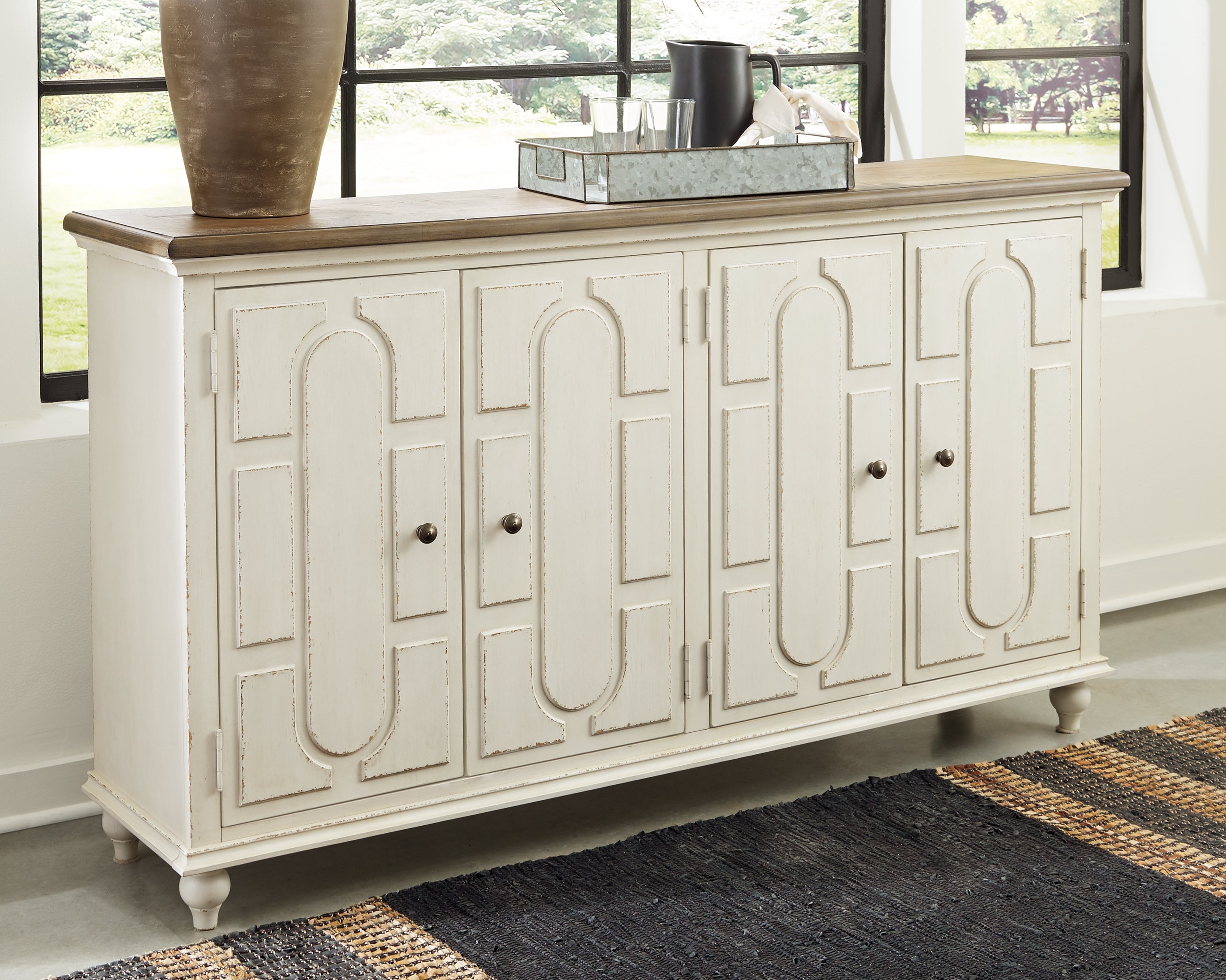 Sectionals for Less - Ashley Furniture - Roranville Accent Cabinet - Accent Cabinet / Antique White - A4000268