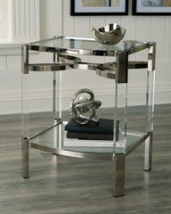 Sectionals for Less - Ashley Furniture - Chaseton Accent Table - Accent Table / Clear/Silver Finish - A4000334