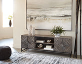 Sectionals for Less - Ashley Furniture - Treybrook Accent Cabinet - Accent Cabinet / Distressed Gray - A4000512