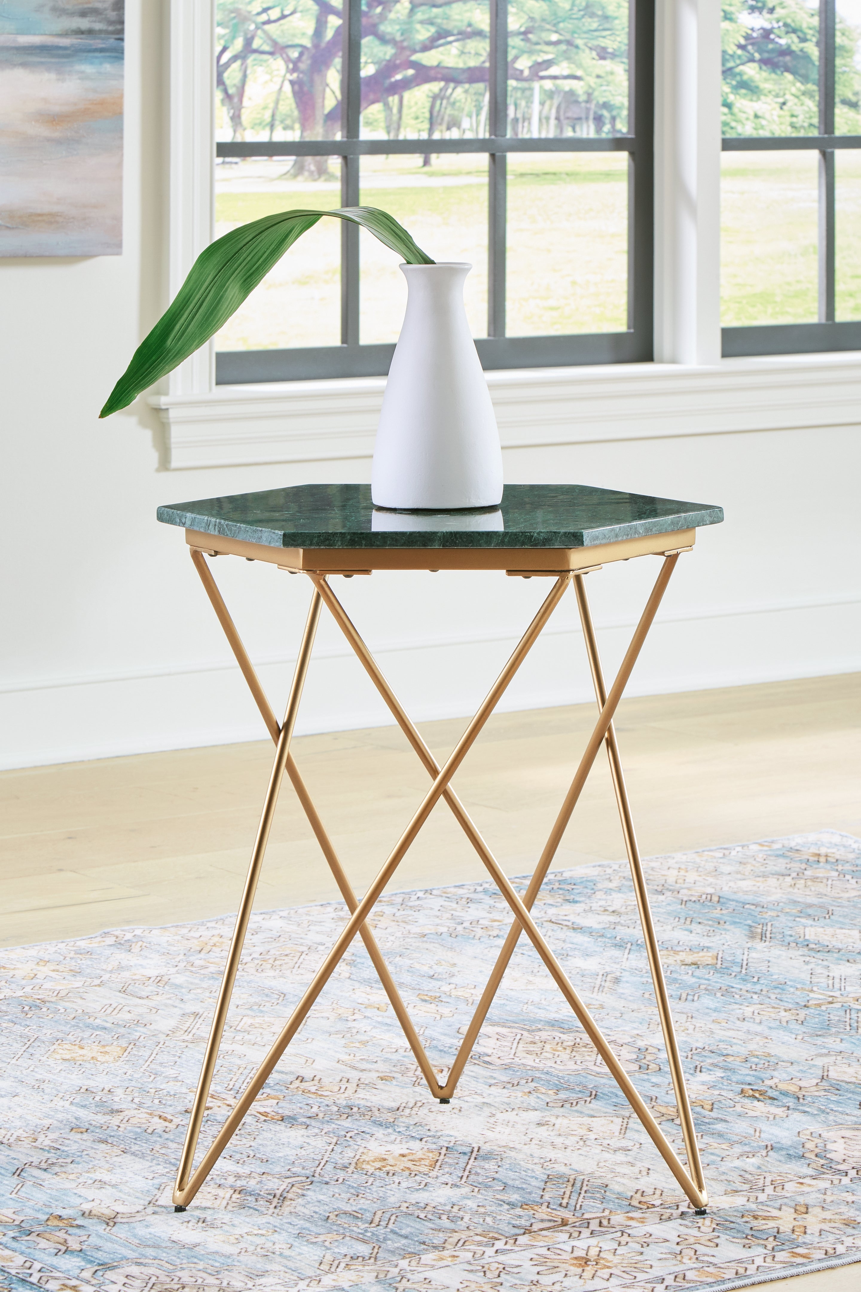 Sectionals for Less - Ashley Furniture - Engelton Accent Table - Accent Table / Green/Gold - A4000526