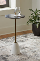 Sectionals for Less - Ashley Furniture - Caramont Accent Table - Accent Table / Black/White/Gold Finish - A4000540