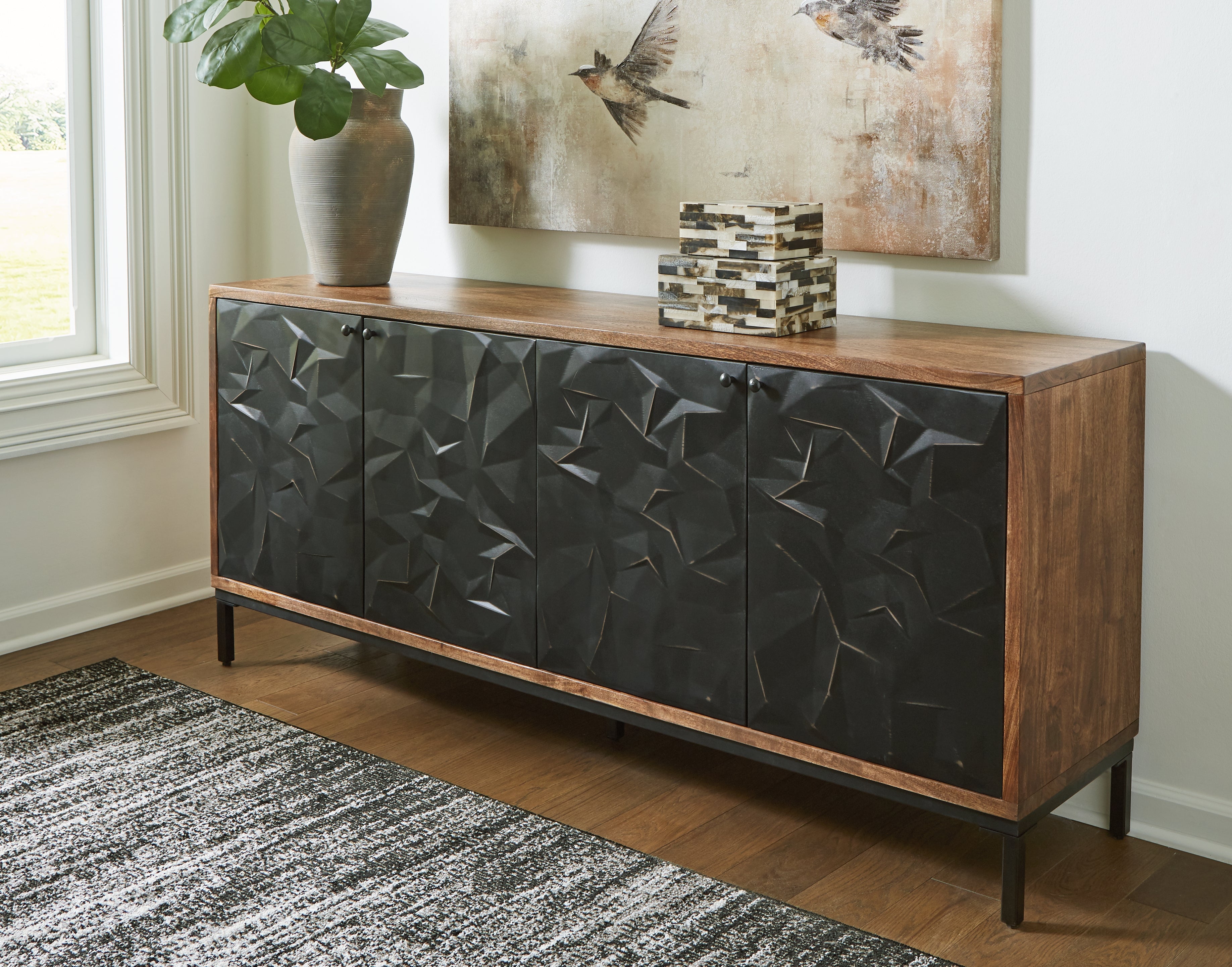Sectionals for Less - Ashley Furniture - Dorannby Accent Cabinet - Accent Cabinet / Black/Brown - A4000649