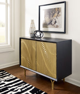 Sectionals for Less - Ashley Furniture - Tayner Accent Cabinet - Accent Cabinet / Black/Gold Finish - A4000654