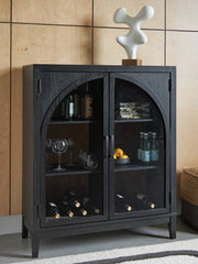 Sectionals for Less - Ashley Furniture - Armenleigh Accent Cabinet - Bar Cabinet / Black/Brown - A4000702