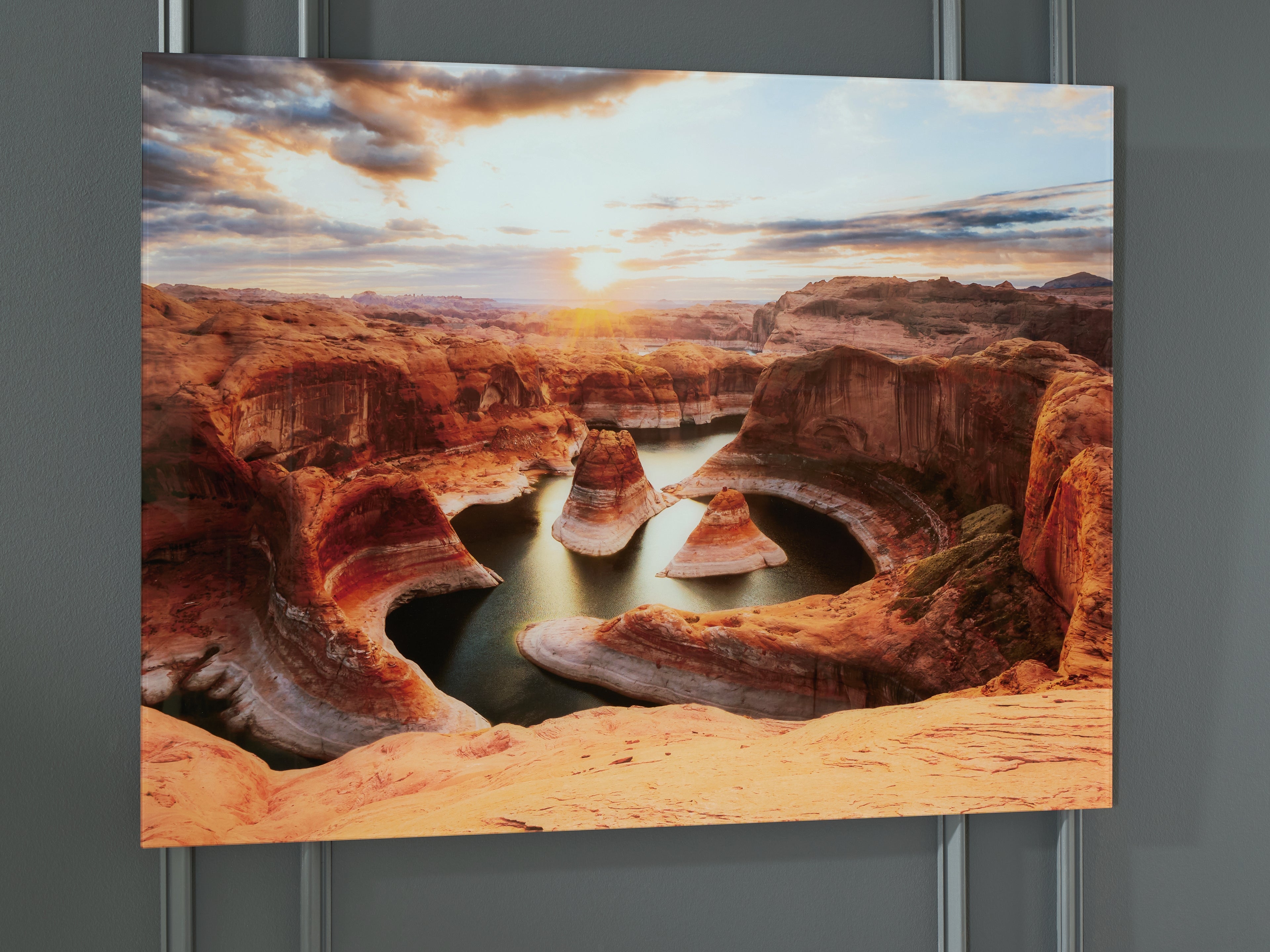 Sectionals for Less - Ashley Furniture - Deemsdon Wall Decor - Wall Art / Blue/Amber - A8000436