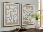 Sectionals for Less - Ashley Furniture - Waldett Wall Decor - Wall Art Set (Set of 2) / Beige/White - A8000503