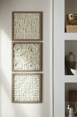 Sectionals for Less - Ashley Furniture - Odella Wall Decor - Wall Decor Set (3/CN) / Cream/Taupe - A8010009