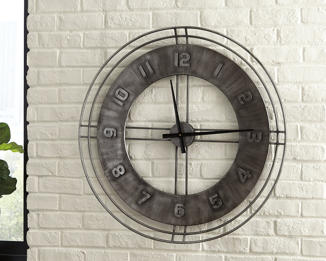 Sectionals for Less - Ashley Furniture - Ana Sofia Wall Decor - Wall Clock / Antique Gray - A8010068