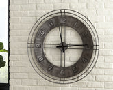 Sectionals for Less - Ashley Furniture - Ana Sofia Wall Decor - Wall Clock / Antique Gray - A8010068