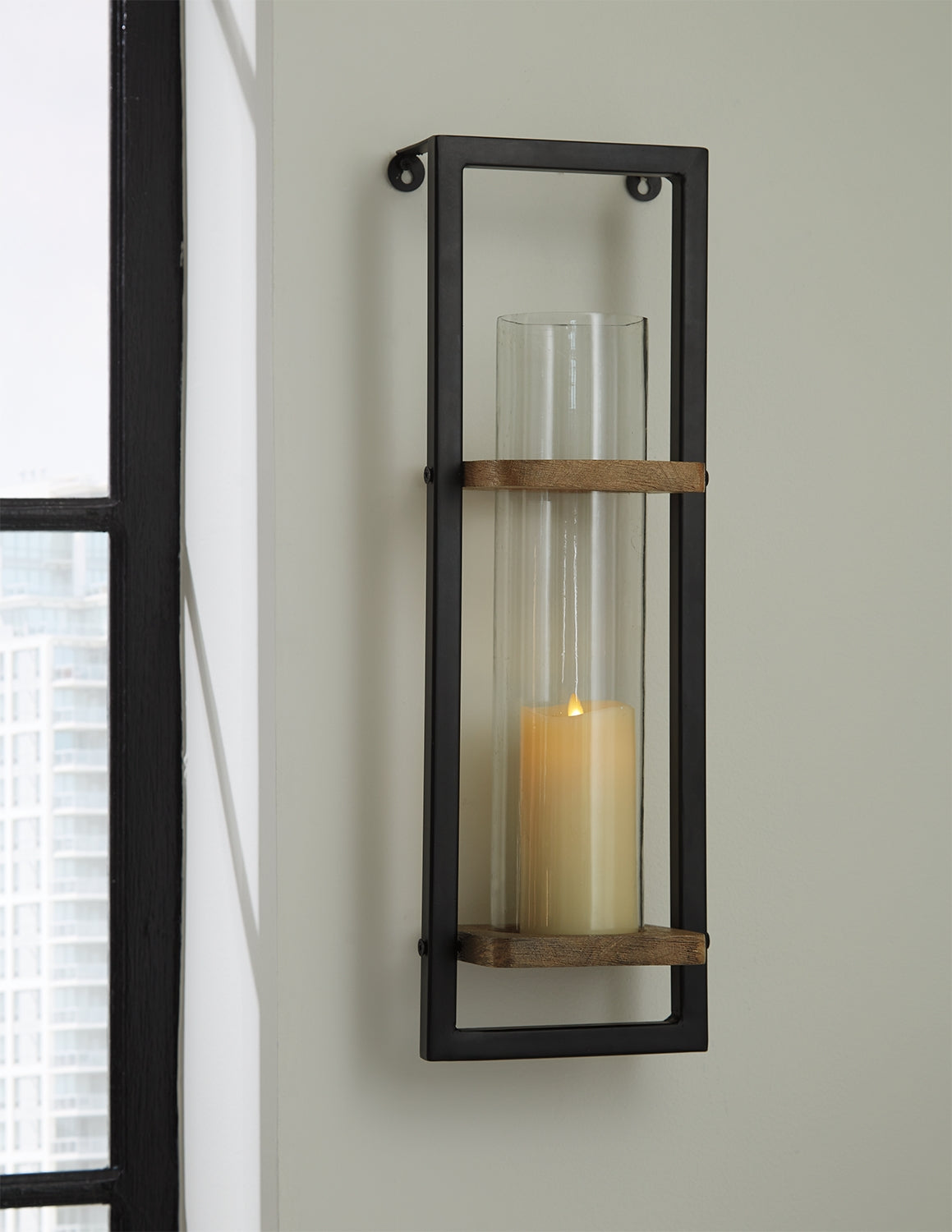 Sectionals for Less - Ashley Furniture - Colburn Wall Decor - Wall Sconce / Natural/Black - A8010171