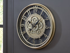 Sectionals for Less - Ashley Furniture - Gilover Wall Decor - Wall Clock / Champagne Finish - A8010386