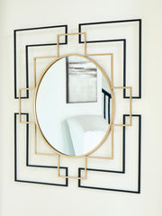 Sectionals for Less - Ashley Furniture - Oceanal Mirror - Accent Mirror / Black/Gold Finish - A8010394