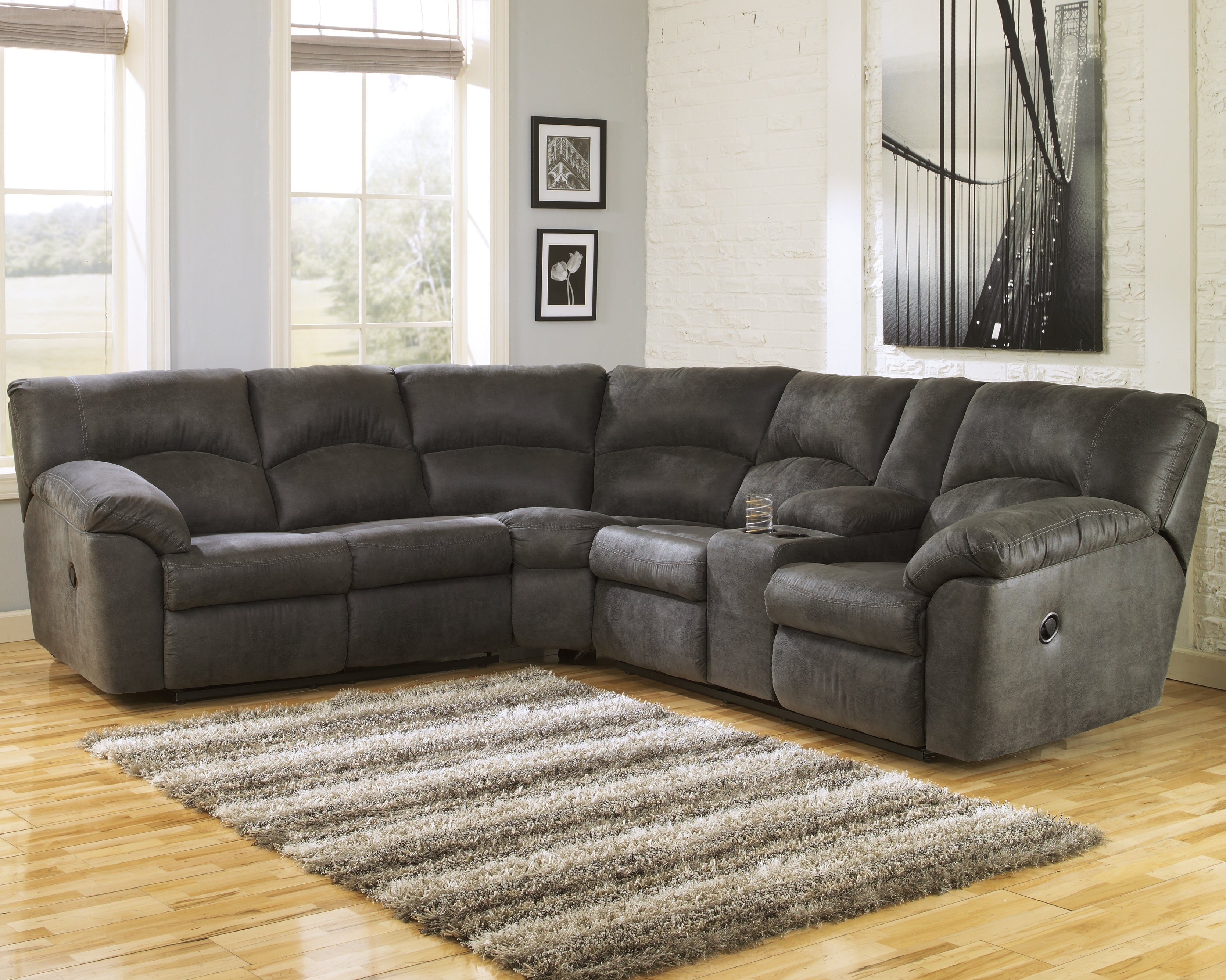 Sectionals for Less - Ashley Furniture - Tambo Sectional - 2-Piece Reclining Sectional / Canyon - 27802S1