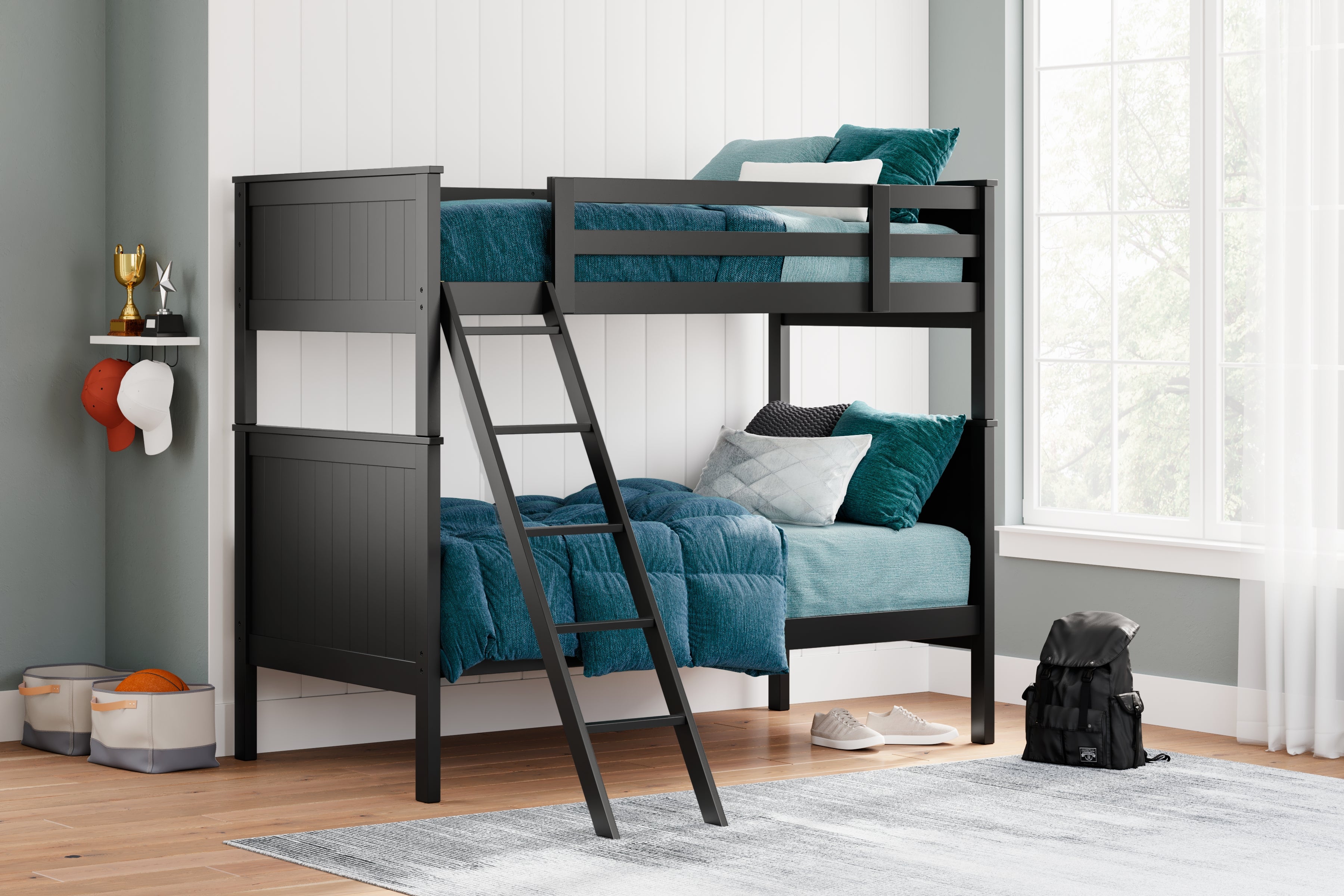 Sectionals for Less - Ashley Furniture - Nextonfort Bedroom - Twin over Twin Bunk Bed / Blue - B396B2