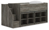 Sectionals for Less - Ashley Furniture - Frandern Twin Loft Bed with Bookcase Storage - Twin Loft Bed with Bookcase Storage / Warm Gray - B4480B25
