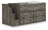 Sectionals for Less - Ashley Furniture - Frandern Twin Loft Bed with Drawer Storage - Twin Loft Bed with Drawer Storage / Warm Gray - B4480B26