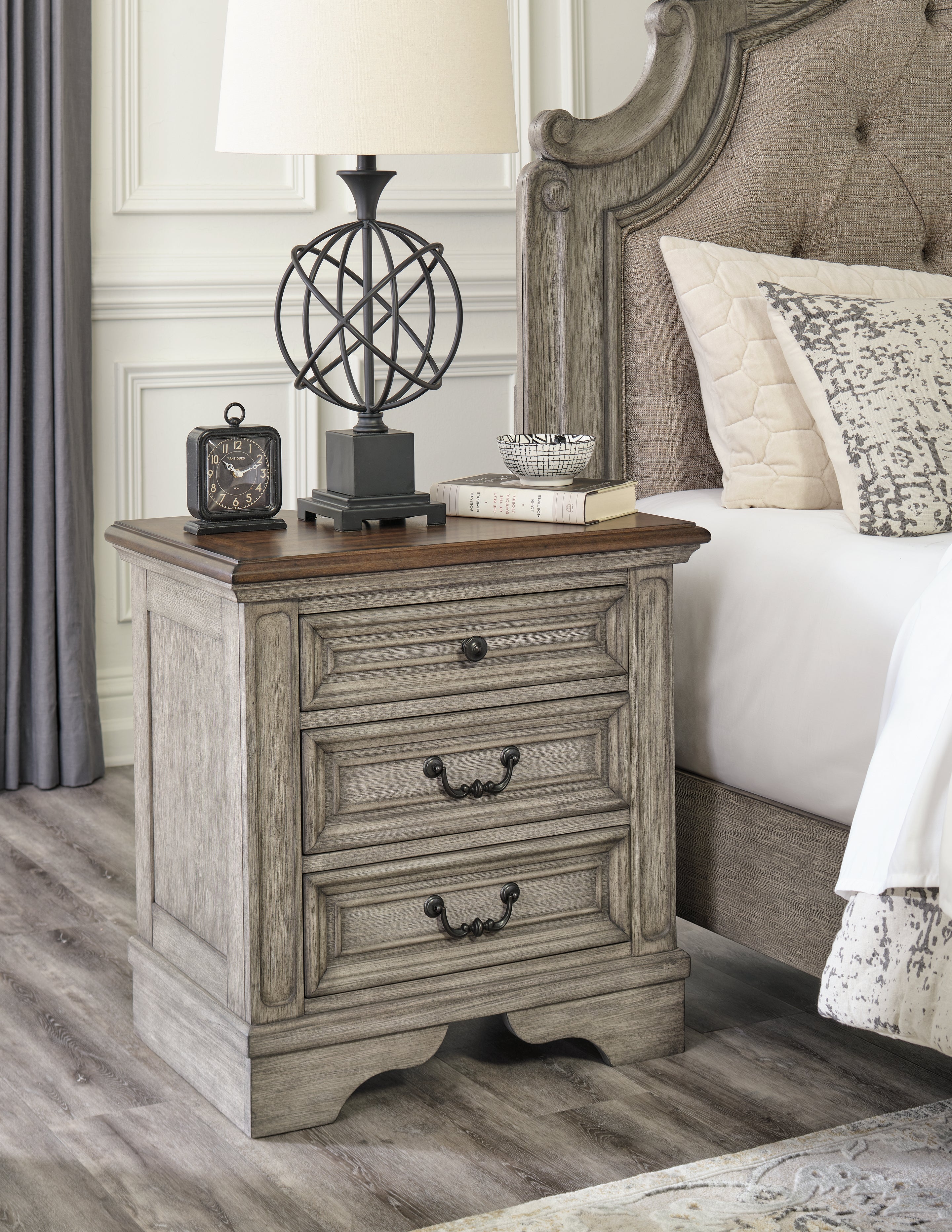 Sectionals for Less - Ashley Furniture - Lodenbay Bedroom - California King Panel Bed / Antique Gray - B751B5