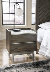 Sectionals for Less - Ashley Furniture - Arkenton Bedroom - Five Drawer Chest / Grayish Brown/White - B786-46