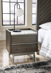 Sectionals for Less - Ashley Furniture - Arkenton Bedroom - Five Drawer Chest / Grayish Brown/White - B786-46