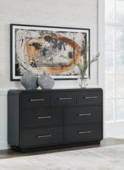 Sectionals for Less - Ashley Furniture - Rowanbeck Bedroom - Dresser and Mirror / Black - B821B1
